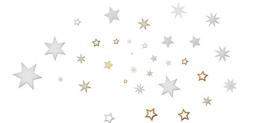 A simple yet beautiful illustration of twinkling stars on a black background. The stars are drawn in a variety of sizes and colors, creating a sense of depth and movement