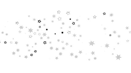 Fototapeta premium Abstract image of silver stars against a black background.
