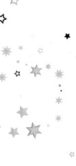 A dark background with scattered white stars that twinkle and shine