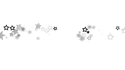 Abstract background with silver stars on a black background. This design creates a twinkling, festive, and stylish feel.