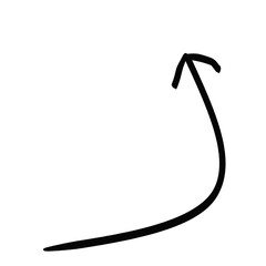 Hand drawn arrow line shape