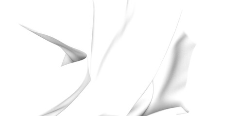 A close-up image of white fabric with a smooth texture and soft folds. The fabric is lit from above, creating subtle shadows and highlights.