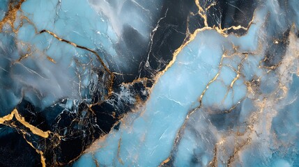 Fototapeta premium A Captivating Pastel Hydrodip Marble Shiny Texture Pattern in Silver, Black, and Blue Background for Elegant Designs