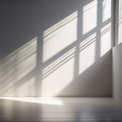 A minimalist, photorealistic stock photo background features natural light casting shadows 
