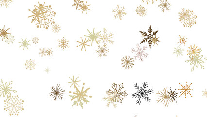 Snowflakes - Abstract Gold Star Falling Soft Focus Background, 3D rendering.