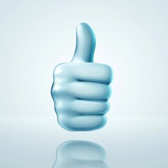 A glossy blue thumbs-up gesture reflecting positivity and encouragement.