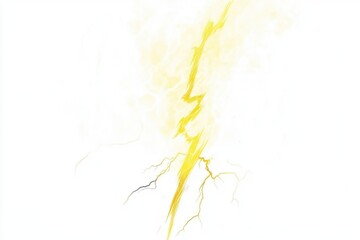 A vibrant yellow lightning bolt striking through a pale background, capturing the energy and power of nature.