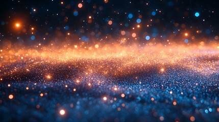 Obraz premium Glittering Blue and Orange Abstract Background