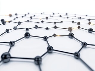 Fototapeta premium A close-up view of a molecular structure showcasing interconnected atoms, representing concepts of chemistry, materials science, or nanotechnology.