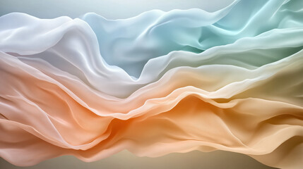 Obraz premium Soft pastel fabric waves create serene abstract background