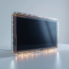  Retro television with glowing red circuitry in dark setting.