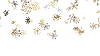 Christmas background design of snowflake and snow falling in the winter 3d illustration