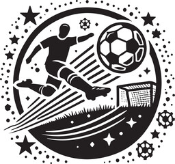 Soccer icon silhouette vector with white background