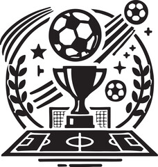 Soccer icon silhouette vector with white background