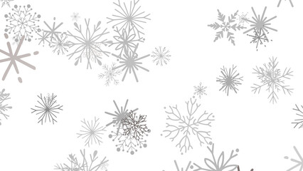 Dancing Snowflakes: Enthralling 3D Illustration of Falling Christmas Snow Crystals