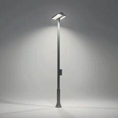  Minimalist LED streetlight with soft glowing illumination.
