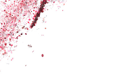 Pink Percentage Confetti Burst