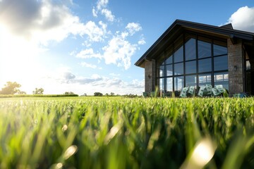 Floating tax refunds at a serene countryside villa tranquil setting financial concept scenic viewpoint