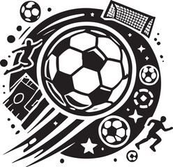 Soccer icon silhouette vector with white background