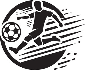 Soccer icon silhouette vector with white background