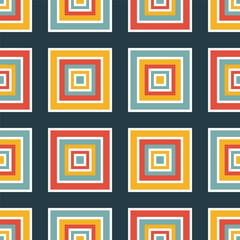 Abstract seamless pattern with colorful squares. Template for backgrounds, wallpapers, fabric prints, and modern digital art projects. Vector illustration