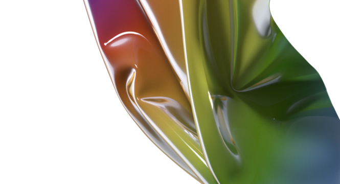 Shimmering metallic fabric catching the light with a rainbow of colors