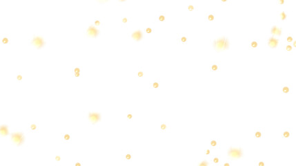 Golden Confetti Scattered on White Background