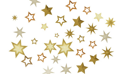 A scattering of golden stars on a black background, creating a festive and dreamy atmosphere.