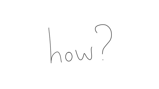 handwritten how word animation on white background video