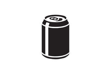 simple and unobtrusive Aluminum Can vector silhouette illustration isolated in white background
