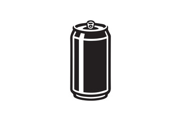 simple and unobtrusive Aluminum Can vector silhouette illustration isolated in white background
