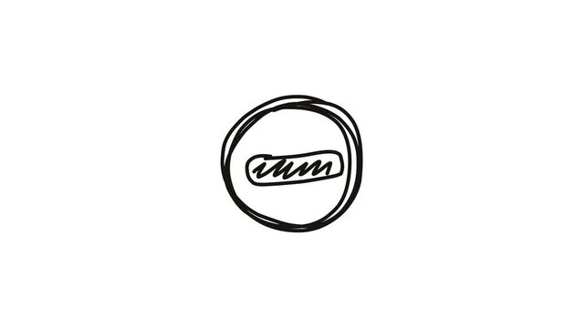 hand drawn minus sign animation on white background video