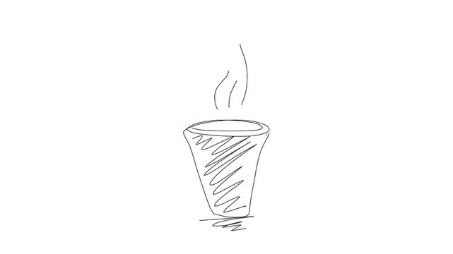 hand-drawn hot cup animation on white background video