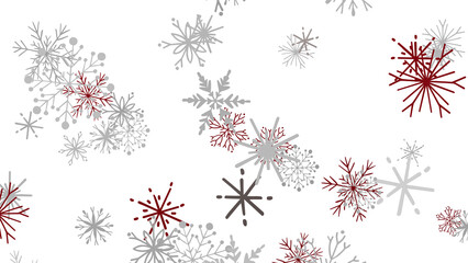 Sparkling Snowfall: Dynamic 3D Illustration of Falling Christmas Snowflakes