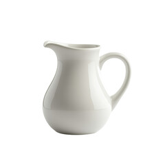Classic White Ceramic Pitcher for Serving Beverages and Sauces