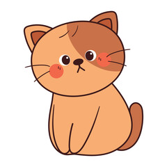 hand drawing cartoon cat. cute animal drawing, doodle for sticker and icon