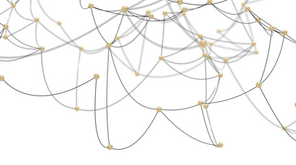 Abstract Network Connection With Golden Spheres