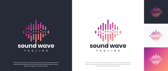Sound wave logo design template. Music audio wave logo design vector icon