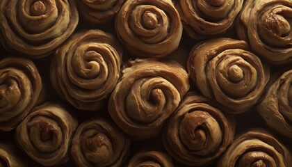 Massive Heap Of Delectable Cinnamon Rolls Stacked High And Dripping With Icing, A Deliciously Tempting Sight For All Pastry Lovers.