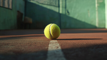 Tennis ball on court and field for sports background