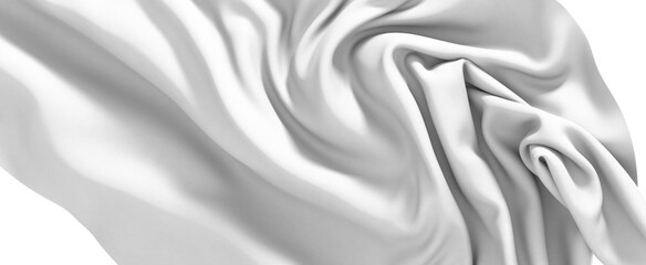 A close-up of white fabric draped and flowing, showcasing a smooth texture ideal for product mockups or design backgrounds.