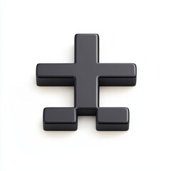 Obraz premium A glossy black puzzle piece on a clean white background, symbolizing connection and unity.
