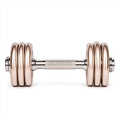 A sleek, modern dumbbell with a polished finish, perfect for weight training and fitness enthusiasts.