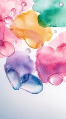 Colorful Watercolor Blots and Droplets Abstract Background for Creative Projects, Art Compositions, and Promotional Materials