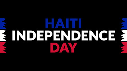 Haiti Independence Day text with side lines on a black background. Which is observed every year in January to celebrate Haiti Independence Day.