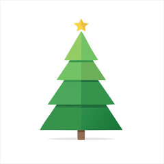 Fototapeta premium Green minimalistic Christmas tree logo. Vector simple isolated illustration.