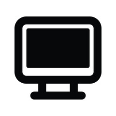 Computer monitor icon. Flat PC symbol. Vector illustration