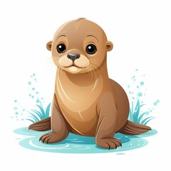 Sea lion clipart isolated on white background