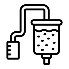 Bioreactor Vector Line Icon Design