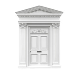 Obraz premium White door, vector illustration, white background, transparent PNG background